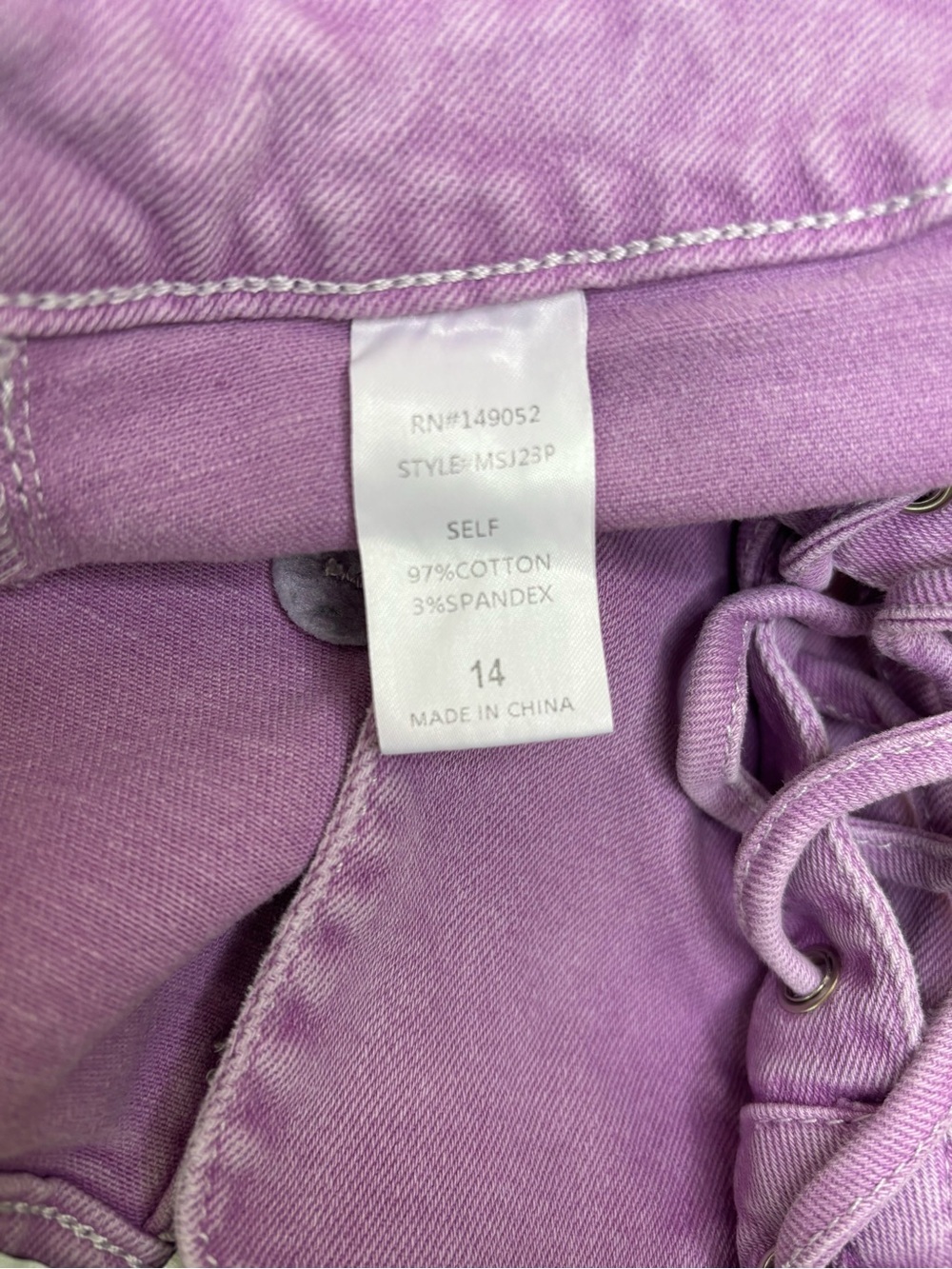 Fashion Nova Lavender Lace Up High Waist Boot Cut Jeans Purple Denim Y2K - Picture 6 of 6
